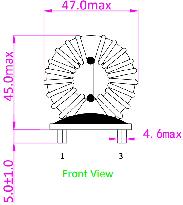 Common Mode Transformer Single Phase 25A 500uH